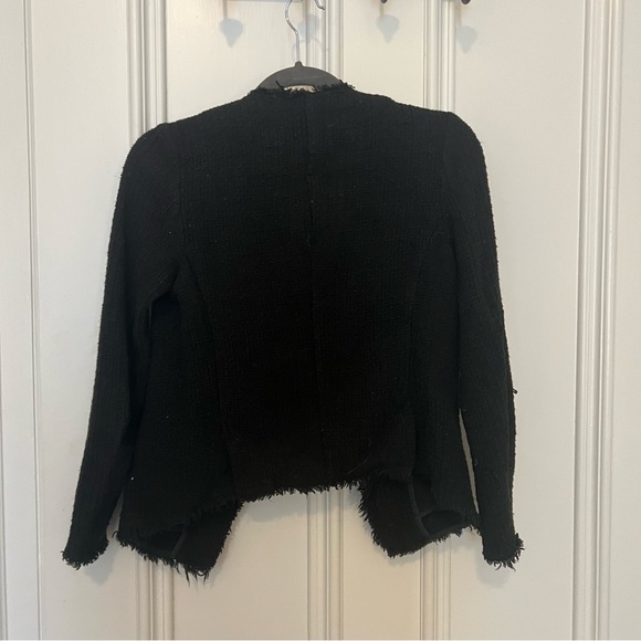 Zara Black Tweed Waterfall Blazer Jacket - Picture 4 of 4